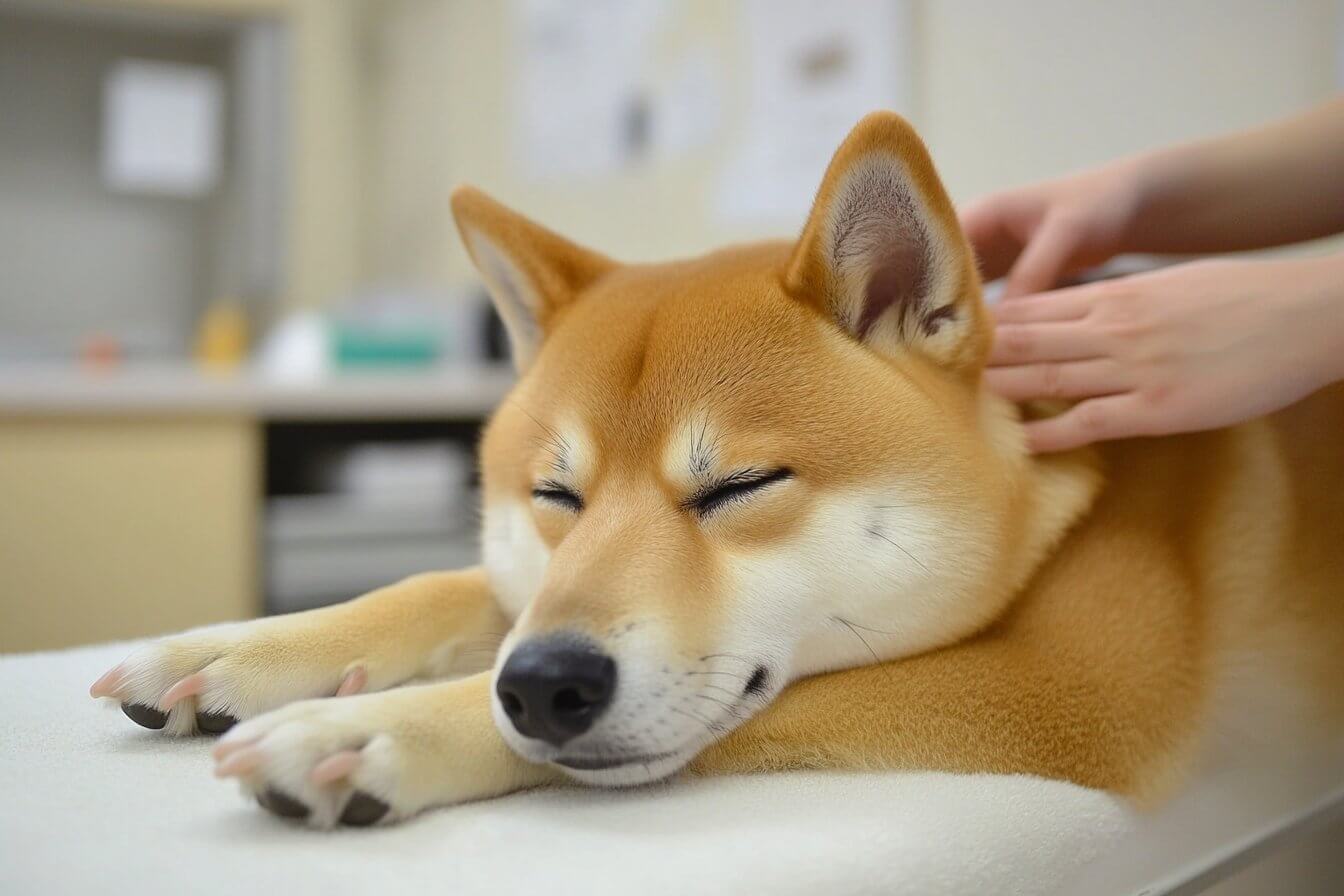 Shiba Inu dans un spa